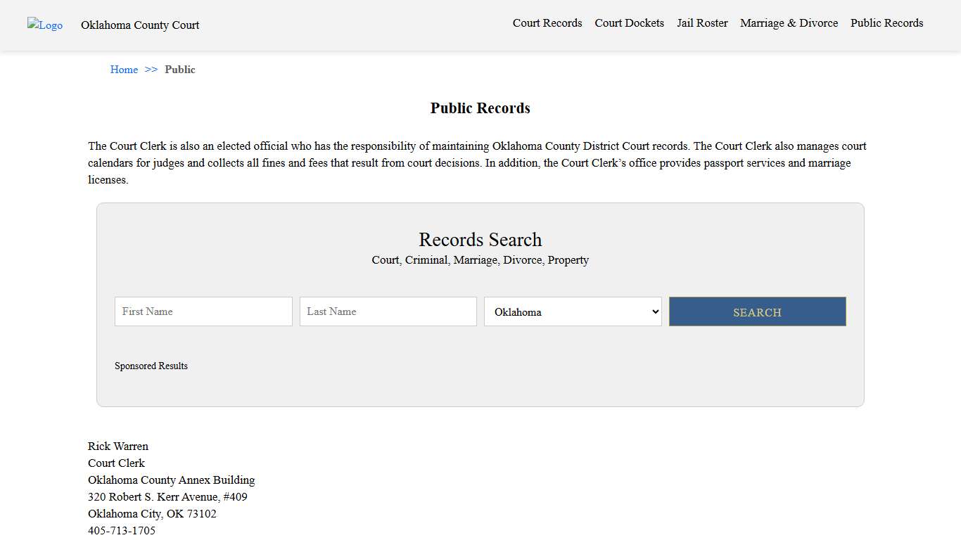 Public Records | Oklahoma County Court